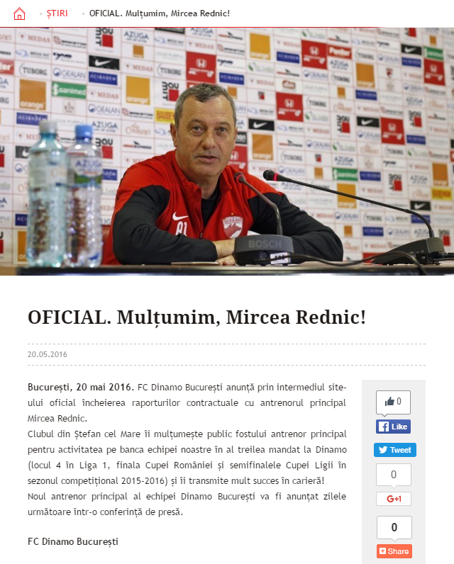 Rednic comunicat FCD