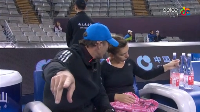 Simona Halep, Darren Cahill, Beijing