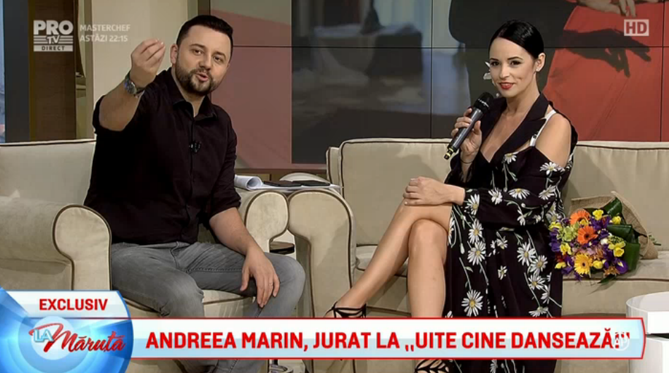 Cătălin Măruță a pus-o în încurcătură pe Andreea Marin. "Ținuta asta se poartă cu ceva pe sub?"