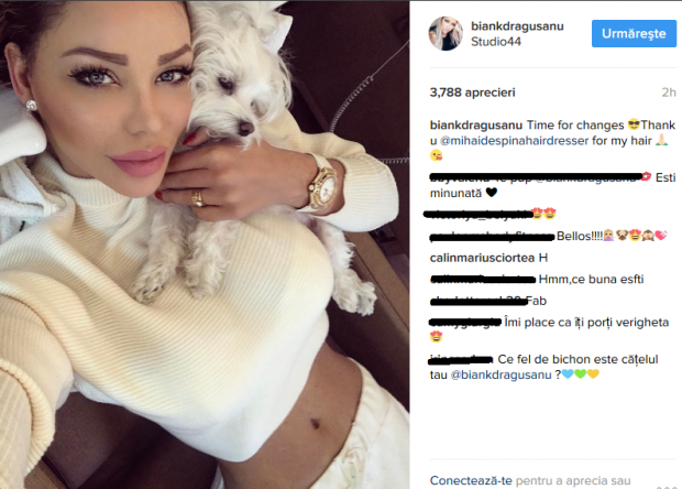 Detaliul din imaginea cu Bianca Drăgușanu