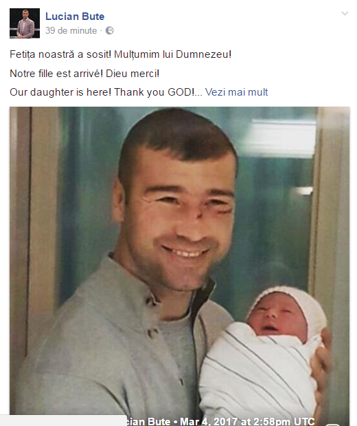 Lucian Bute e tătic! Fotografia cu fetița îi scoate în evidență rănile de la ultima luptă