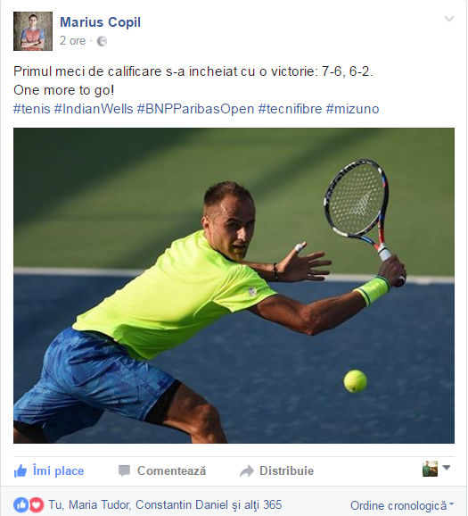Marius Copil a pătruns pe tabloul principal la Indian Wells. N-a pierdut niciun set în calificări