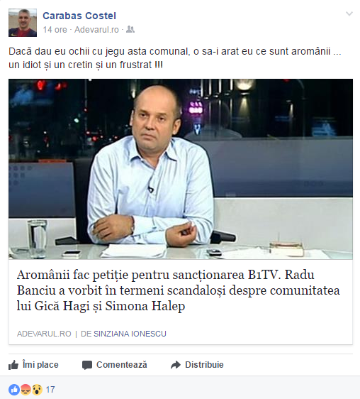 Radu Banciu, amenințat cu bătaia de către machedoni. I-a jignit pe Halep și pe Hagi. Petiție împotriva omului de televiziune! VIDEO