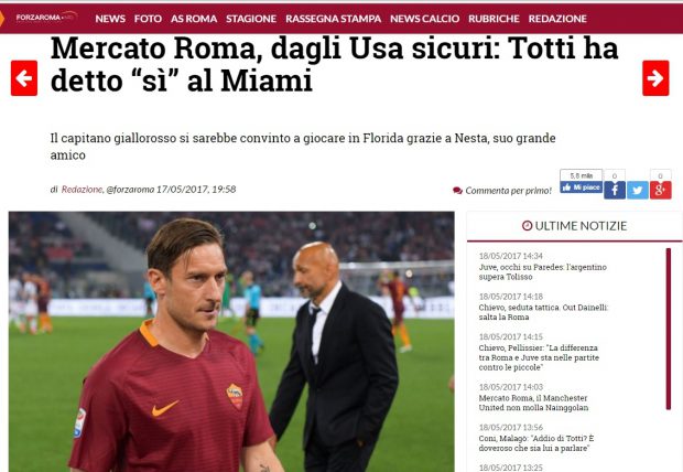 Anunțul presei italiene