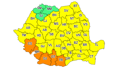 Hartă caniculă, 29 iunie