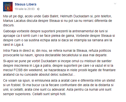 Mesajul anti-Duckadam