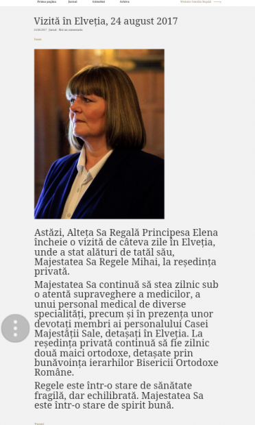 Regele Mihai este într-o stare de sănătate fragilă dar echilibrată şi într-o stare de spirit bună