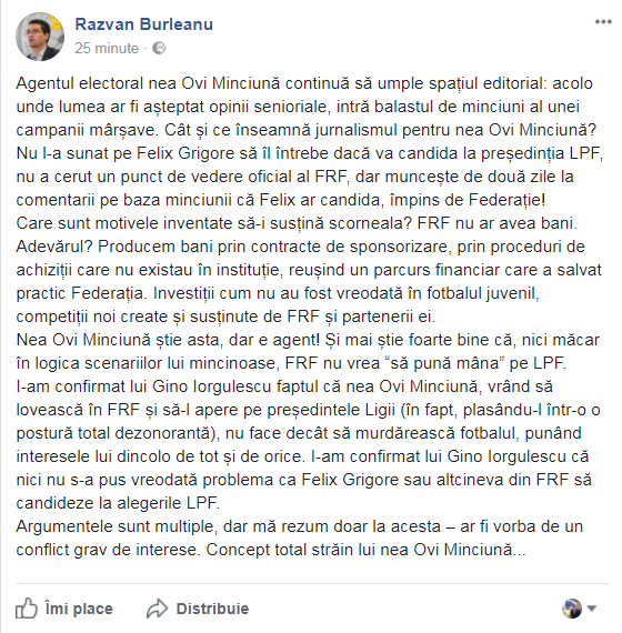 Răzvan Burleanu, atac la jurnalistul Ovidiu Ioanițoaia. Președintele FRF îl numește, batjocoritor, ”nea Ovi Minciună”. Replica directorului de la ”Gazeta Sporturilor” / EXCLUSIV