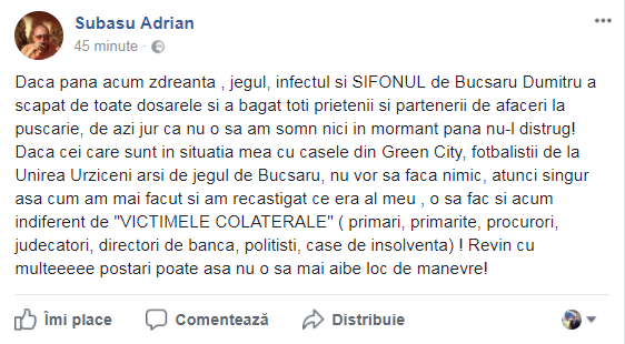 Scandal la Green City. Dumitru Bușcaru, amenințat: ”Nu o să am somn nici în mormânt până nu-l distrug”! De unde a pornit conflictul