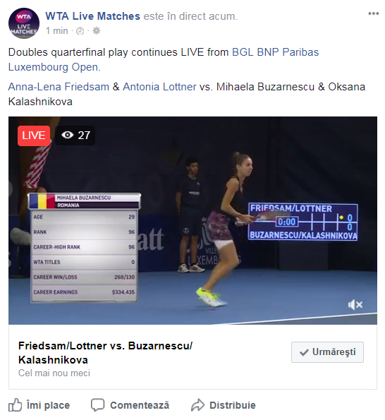 Irina Begu, în semifinalele turneului WTA de la Moscova, după ce a salvat o minge de meci. Rezultatele românilor din această săptămână