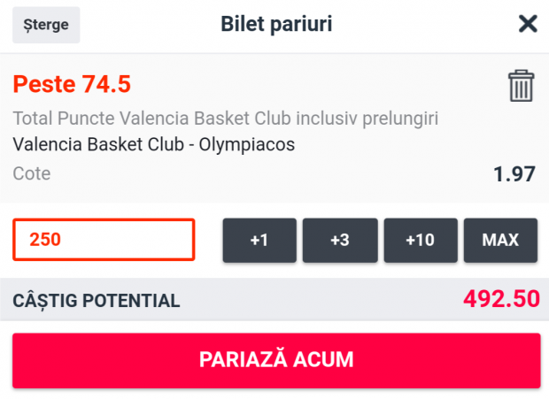 Cota zilei și avancronică pentru Valencia Basket Club vs Olympiacos