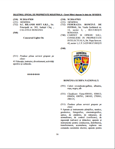 În ce scopuri poate folosi FRF noua siglă a echipei naționale. De la aparate şi instrumente ştiinţifice, nautice, geodezice la  bice şi articole de şelărie