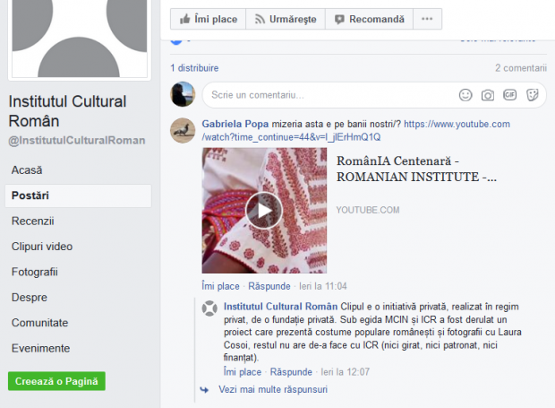 Screenshot din clipul ICR-ului