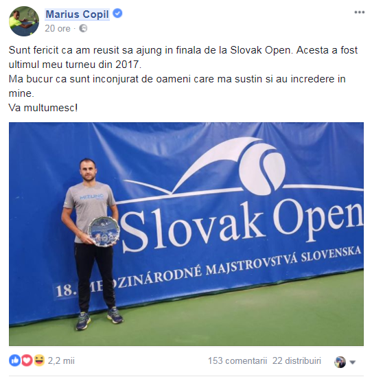 Sezon încheiat pentru Marius Copil. Arădeanul va termina anul între primii 100 de jucători ai lumii