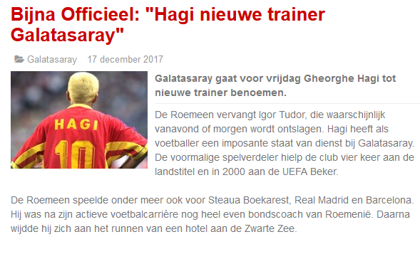 Gică Hagi, antrenor la Galatasaray. Presa turcă anunță că mutarea va fi făcută în câteva zile