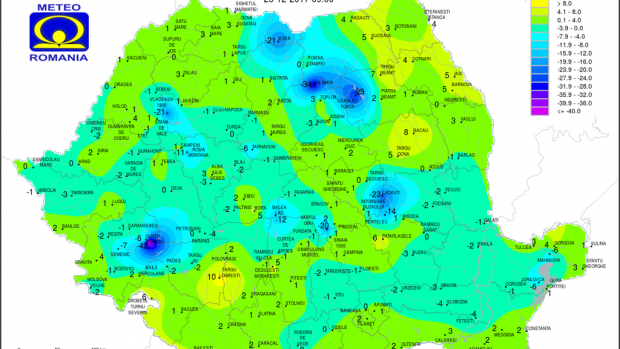 Ger cumplit în Caraș Severin. S-au resimțit – 40 de grade. Când se aşteaptă prima zăpadă în Bucureşti