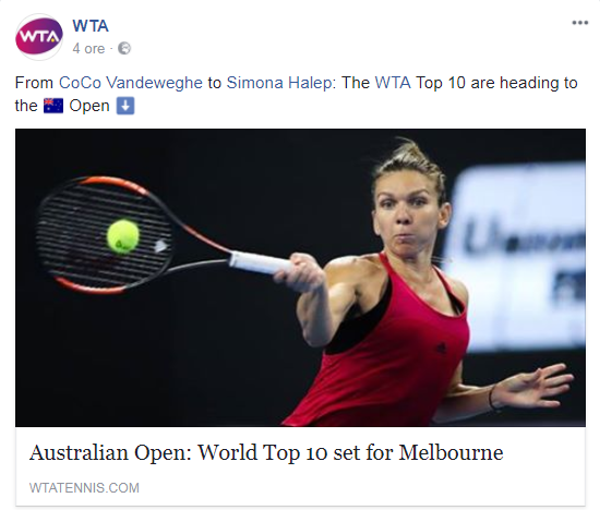WTA a dat publicității capii de serie de la Australian Open 2018, primul turneu de Mare Șlem al anului. Bookmakerii n-o văd bine pe sportiva noastră