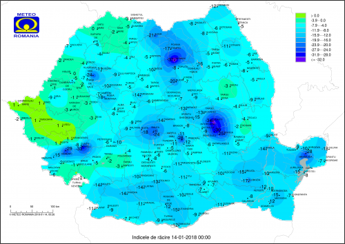 Prognoza meteo duminică, 14 ianuarie.
