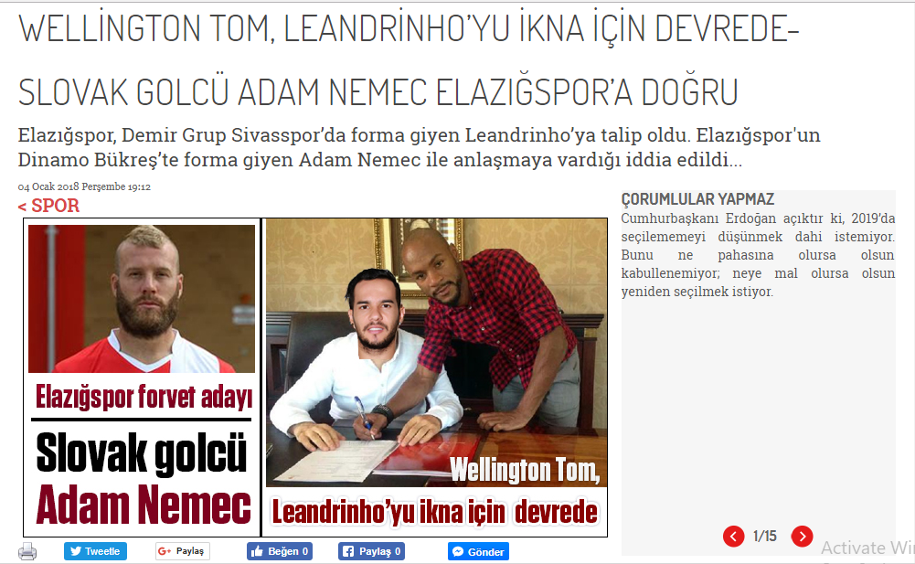 Adam Nemec, la Elazigspor. Gigi Becali își poate lua adio de la atacantul dinamovist