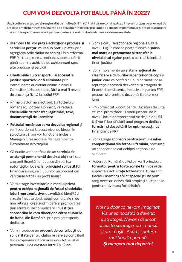 Programul electoral al lui Răzvan Burleanu cuprinde un amalgam de laude, promisiuni și săgeți la adresa lui Mircea Sandu și a contracandidaților