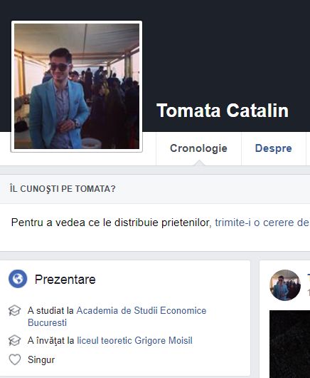 Pagina de Facebook Cătălin Tomata (captură foto Facebook)