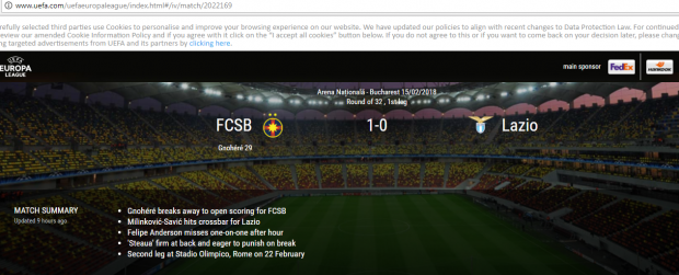 Italienii n-au auzit de FCSB. Cum este prezentată echipa lui Gigi Becali pe site-ul oficial al UEFA