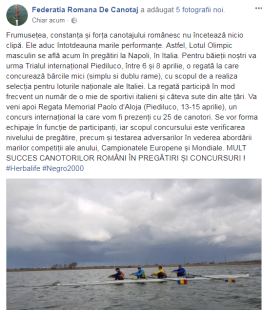 Lotul olimpic masculin de canotaj se află în pregătiri la Napoli / GALERIE FOTO