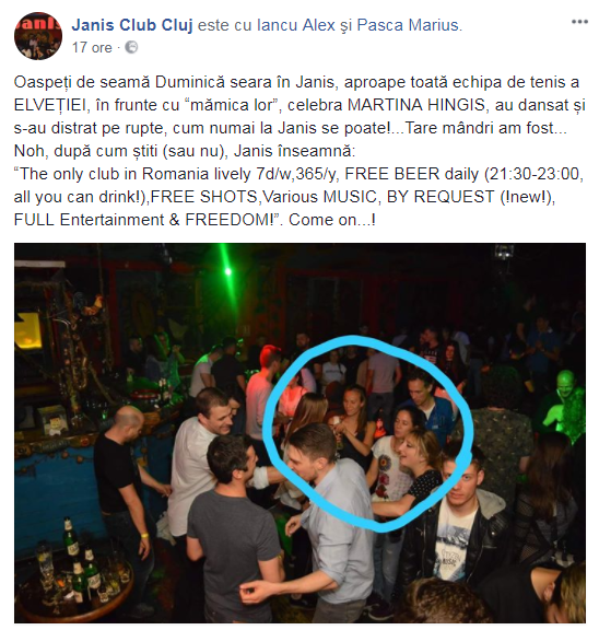 Jucătoarele din echipa de Fed Cup a Elveției s-au distrat într-un club din Cluj. Martina Hingis, dată de gol