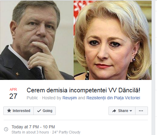 Protest demisia Dancila