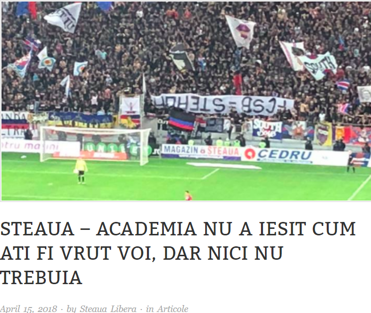 Ultrașii Stelei sunt incitați la violență: ”Ar fi avut dreptul să le rupă capetele”