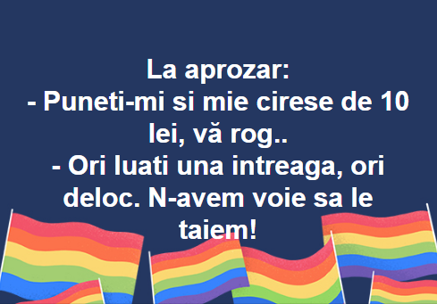 Cerere pentru jumătate de cireașă, la aprozar (Glumă)