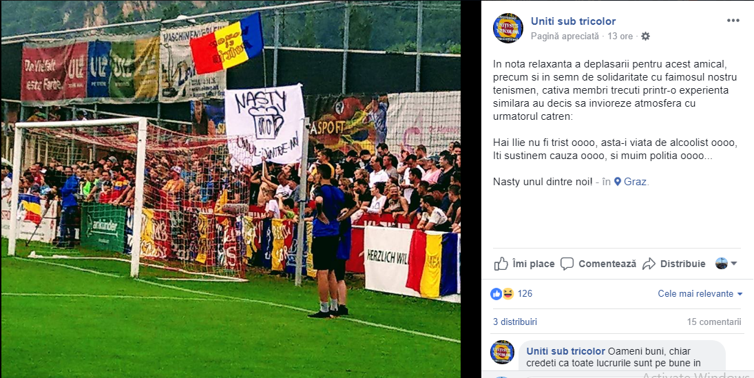 Ilie Năstase, susținut la meciul România - Chile. Halba cu bere, simbolul lui ”Nasty”!