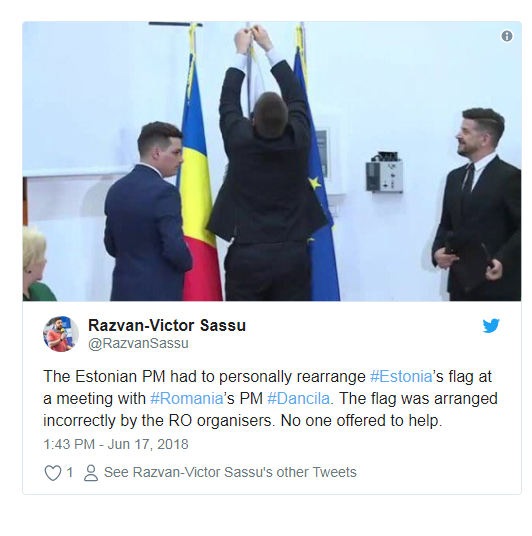 O gafă a oficialilor români, la Euronews. Ambasadorul britanic, întâmpinat cu un steag scos din uz de două secole