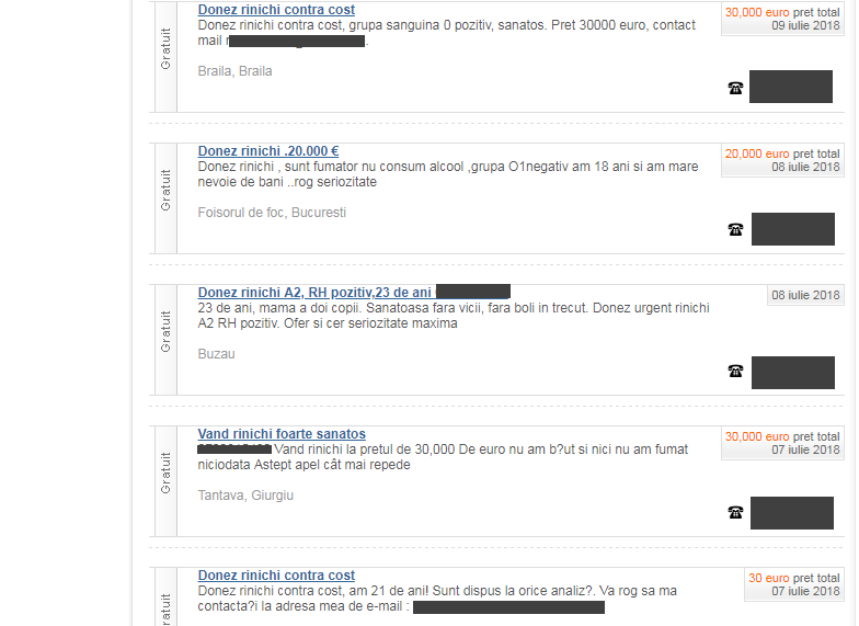 Povești dramatice în spatele anunțurilor de la mica publicitate. Când ajungi să vinzi bucăți din tine pentru ”o baie și un pat mai mare”