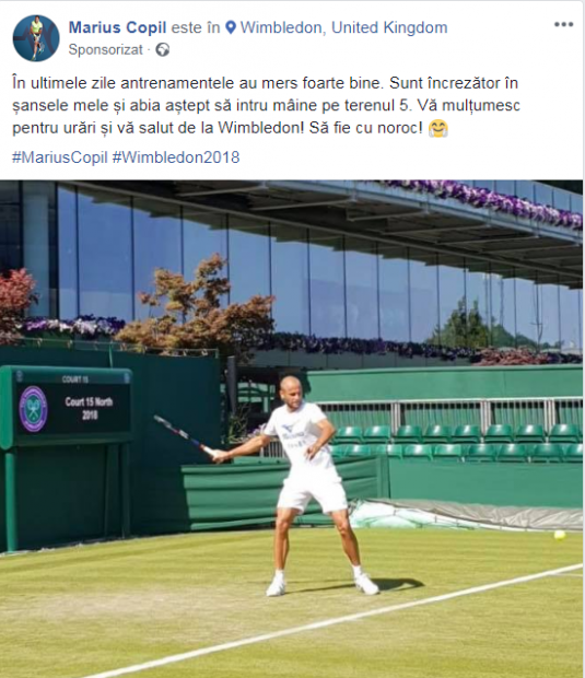 Marius Copil - Robin Haase, în primul tur de la Wimbledon. Românul a câștigat un set, dar a fost eliminat