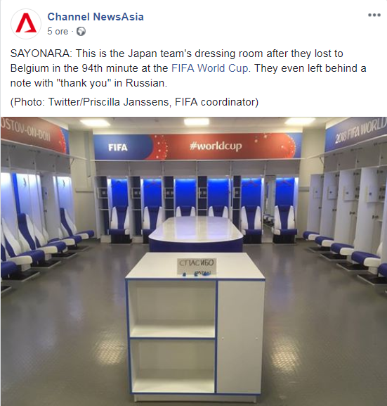 Mesajul lăsat în vestiar de japonezi, după ce au fost eliminați de belgieni. Plus imaginile tristeții nipone / GALERIE FOTO