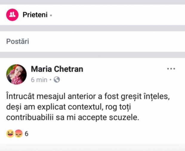 Reacția polițistei din Vaslui care i-a numit „pulifrici” pe cei care îi plătesc salariul. Imagine cu Maria Chetran, polițista cercetată disciplinar. Mesajul polițistei