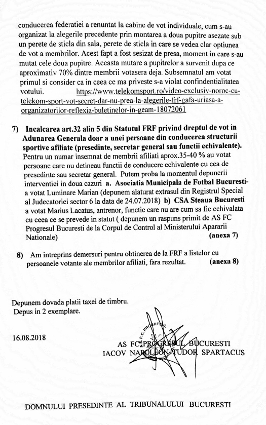 FRF are probleme cu validarea în instanță a Comitetului Executiv. Ce președinte a cerut blocarea acțiunii