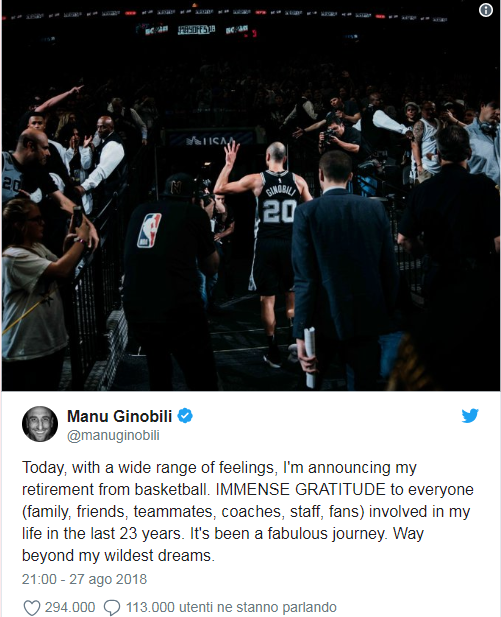 Argentinianul Manu Ginobili s-a retras din baschet la 41 de ani. ”A fost o călătorie fabuloasă, peste ceea ce am visat” / VIDEO