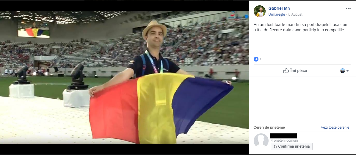 Povestea portdrapelului României la Jocurile Gay 2018 de la Paris: ”Am trăit cu un diplomat canadian. Acum sunt cu un funcționar din Ministerul de Interne al Franței”