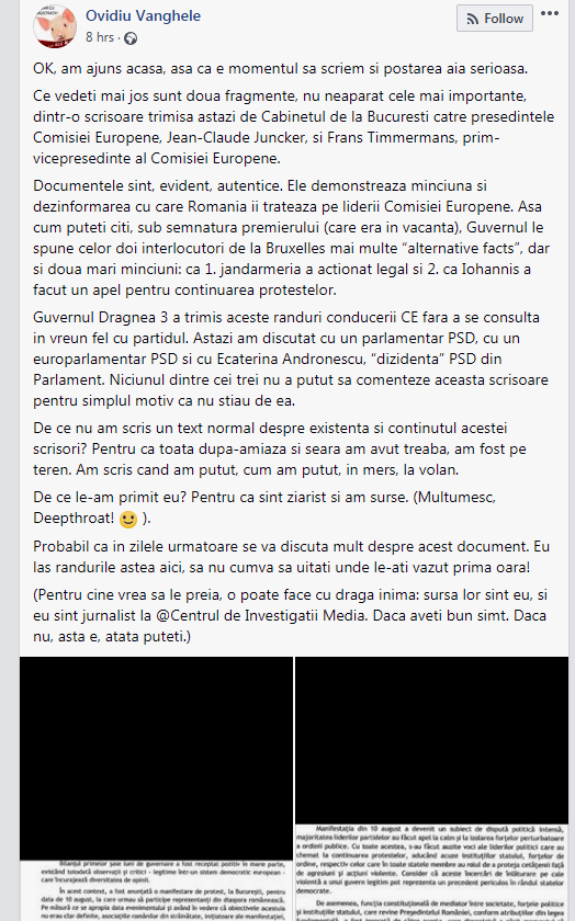 UPDATE. Mesajul Comisiei Europene, după ce Viorica Dăncilă a trimis o scrisoare despre violențele din 10 august