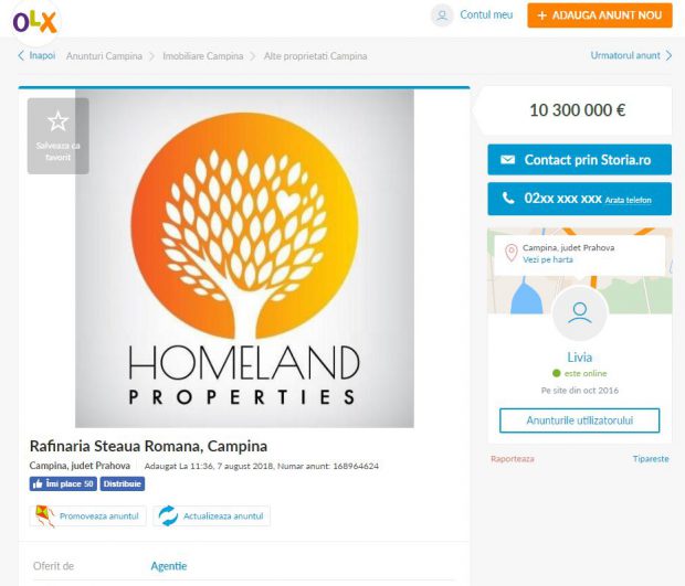 RafinÄria Steaua RomÃ¢nÄ din CÃ¢mpina, de vÃ¢nzare pe OLX