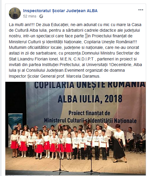 Inspectoratul Şcolar Alba s-a făcut de ruşine pe Facebook, de Ziua Profesorului; a postat un text cu greşeli gramaticale