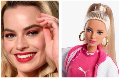 Margot Robbie va juca rolul păpuşii Barbie. Margot Robbie și o păpușă Barbie