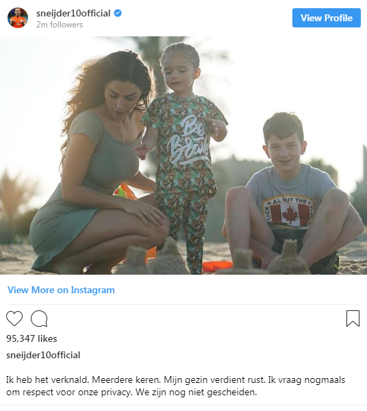 Wesley Sneijder a divorțat. Era împreună cu Yolanthe Cabau din 2010