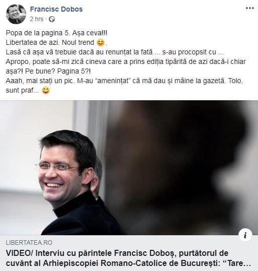 Părintele Francisc Doboș Reacție Cool După Interviul Apărut