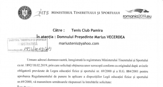 EXCLUSIV / MTS a confiscat echipa de Fed Cup la rugămintea FRT! Ministerul a avut doi oameni la dineul oficial, deși statul a oprit finanțarea federației