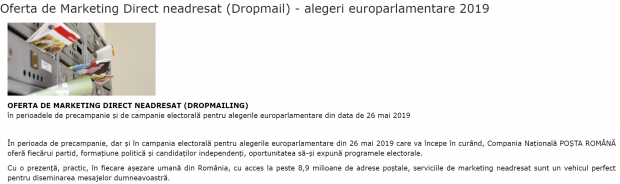 PSD a încheiat cu Poşta un contract de 194.000 de euro pentru a livra materiale de campanie. PNL vrea să dea în judecată compania