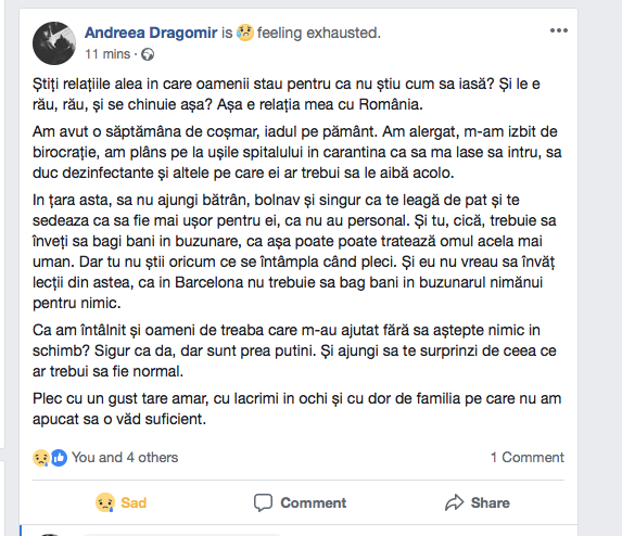 „De ce nu mă întorc în România”. Povestea unei românce plecate de opt ani în Spania care vrea să renunțe la cetățenia română după ce și-a găsit unchiul legat de pat în spital!
