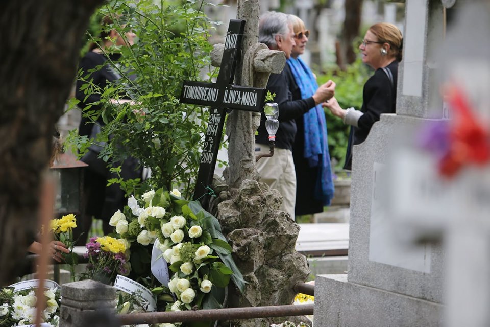 Ilinca Tomoroveanu a fost înmormântată la Cimitirul Bellu din Capitală
